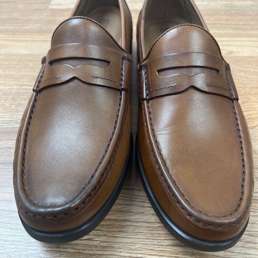 Peter Huber Austin Penny Loafers in Cognac Men's Size 9.5 NEW - Picture 6 of 11